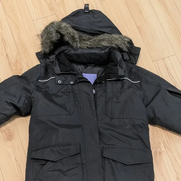 Kamik Women's Black Down Filled Parka with Faux Fur Hood - Picture 2 of 16